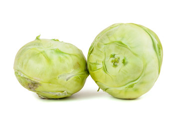 Kohlrabi on white background
