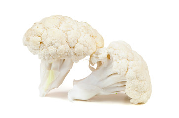 Part of cauliflower on white background
