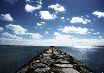 Long Rock Path through Ocean