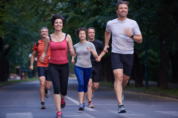 people group jogging