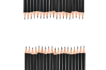 black pencil isolated on white background.