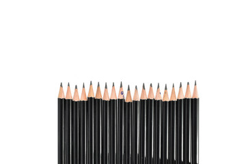 black pencil isolated on white background.