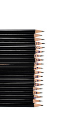 black pencil isolated on white background.