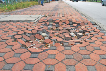 footpath pavement sidewalk
Damage