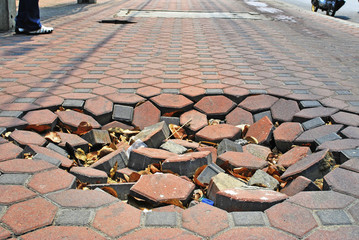 footpath pavement sidewalk
Damage