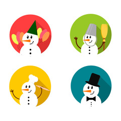 Snowman icon set