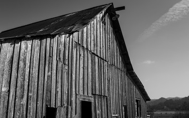 Abandoned Barn, Black and White Image