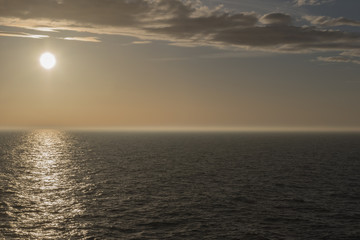 Sunset sky on shore of the Baltic Sea.