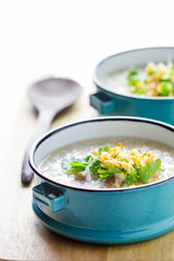Rice congee mixed with meat