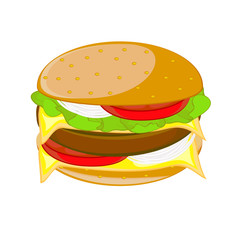 hamburger on a white background