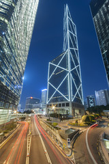 Fototapeta na wymiar Night traffic in Hong Kong City