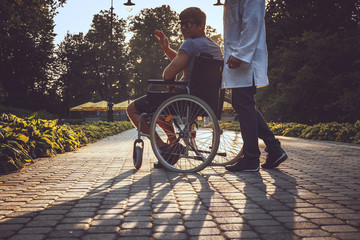 Young man in wheelchair.