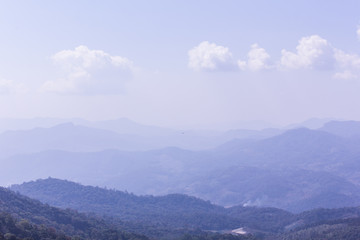 mountain with sky in doi inthanon, Chiangmai Thailand