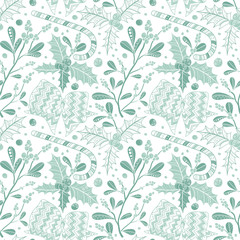 Fototapeta na wymiar Christmas seamless pattern