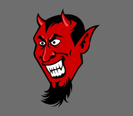 Vector illustration of devil head, vector stock for Halloween theme.