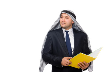Arab businessman isolated on white