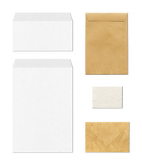 envelopes mockup template, white background