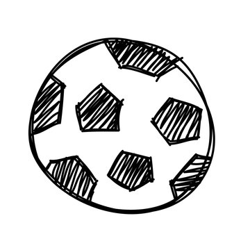 Hand draw football ball isolated illustration