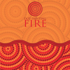 Dot painting invite/ greeting card in vector format.