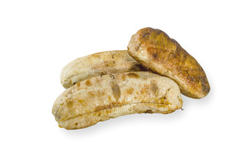 roasted banana  isolated on white background