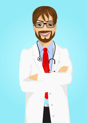 experienced male doctor posing