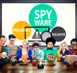 Spyware Hacking Phishing Malware Virus Concept