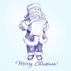 Santa Claus hand drawn vector llustration sketch