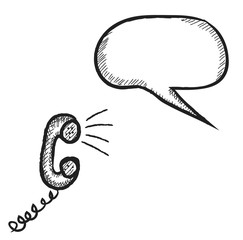 cartoon phone and speech bubble