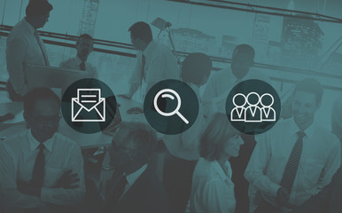 Mail Magnifying Glass Search Team Concept