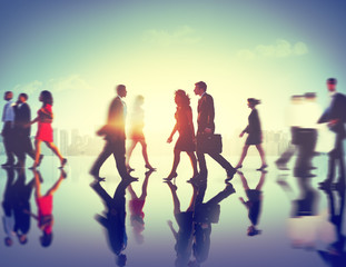 Business People Commuter Corporate Cityscape Pedestrian Concept