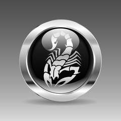 Black glossy chrome button - Scorpion