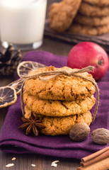 Oat cookies and holiday spices