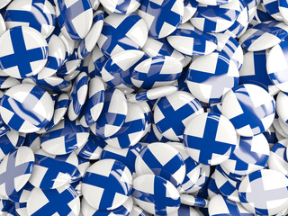 Background with round pins with flag of finland
