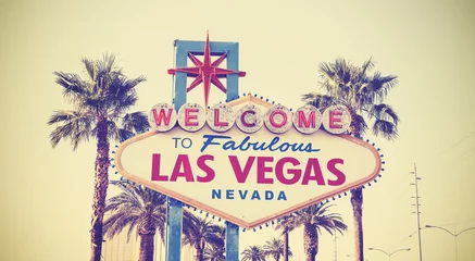 Foto op Plexiglas Retro vintage afgezwakt Welkom bij Las Vegas Sign, USA. © MaciejBledowski