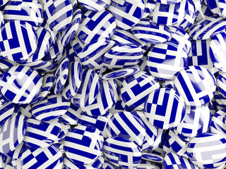 Background with round pins with flag of greece