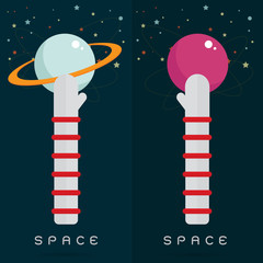 vector space star The colorful hand and arm