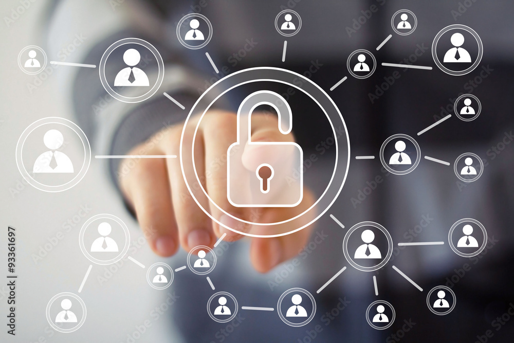 Poster button lock web security sign web business online icon