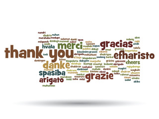 Vector conceptual thank you word cloud