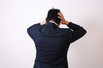 young asian businessman on white background