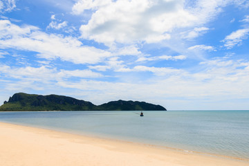 Blue-sky on the beach with sand