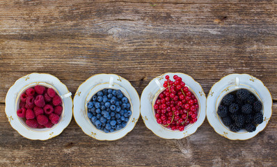 fresh raspberry, red carrunt and blueberry