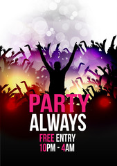 Dance Party Poster Background Template - Vector Illustration - 93363848