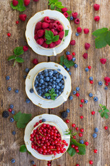 fresh raspberry , red currant and strawberry