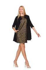 Pretty caucasian woman isolated on white