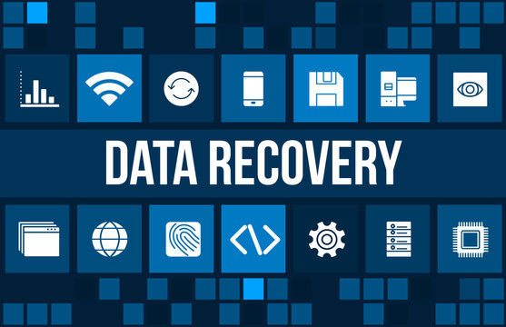 Data Recovery concept image with business icons and