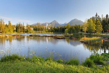 Fototapeta premium Lake in Slovakia mountain, Strbske pleso