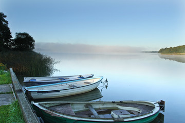 Lake in denmark with boats