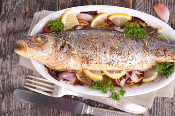 grilled fish with herbs