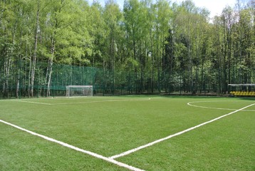 Fototapeta na wymiar Football field in the Park Meschersky. Moscow