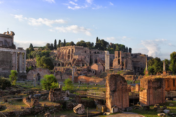 Ruins of Rome Forum in Rome, Italy